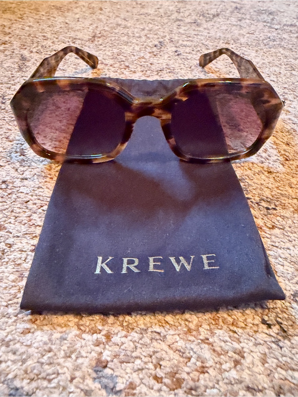 KREWE Tortoiseshell Acetate Sunglasses with Brown Gradient Lenses